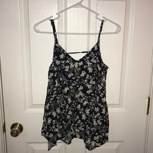 Black and White Flowy Tank